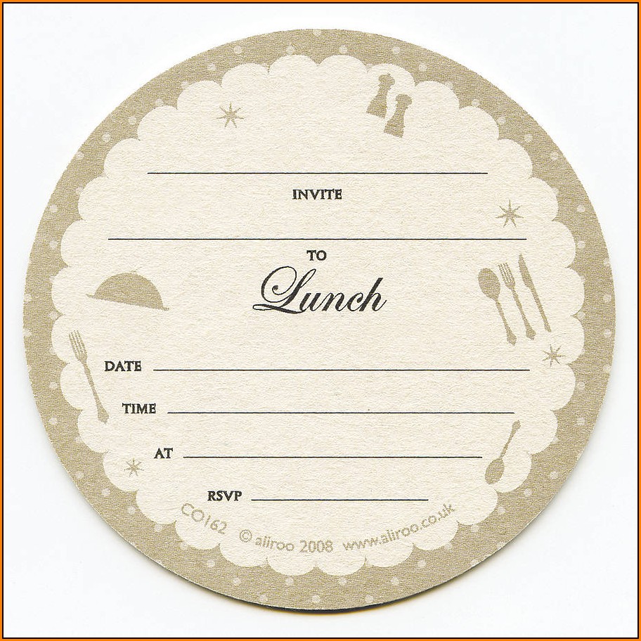 Lunch Invitation Card Template Free