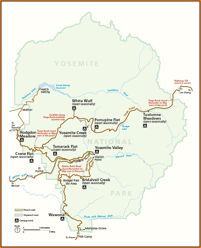Map Yosemite National Park