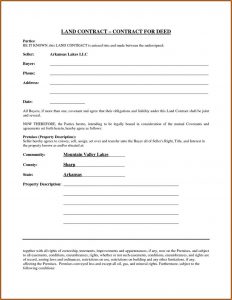 Michigan Land Contract Form 2020