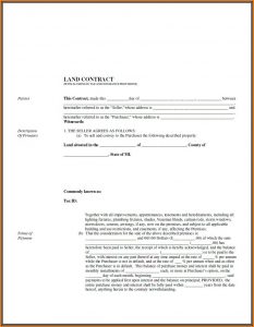 Michigan Land Contract Form