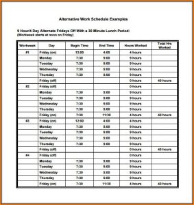 Monthly Employee Schedule Template Excel Free