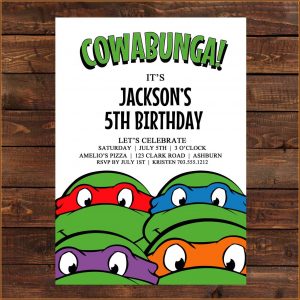 Ninja Turtles Invitation Template Free