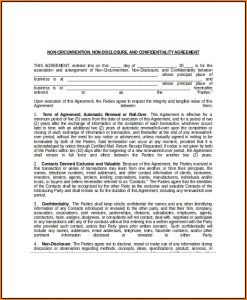 Non Circumvention Non Disclosure Agreement Template