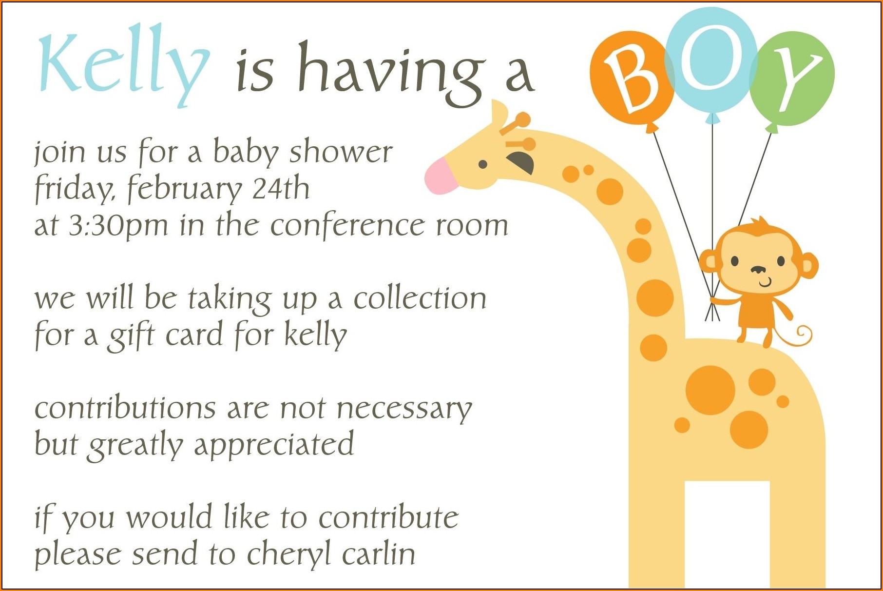 Office Baby Shower Invitation Template