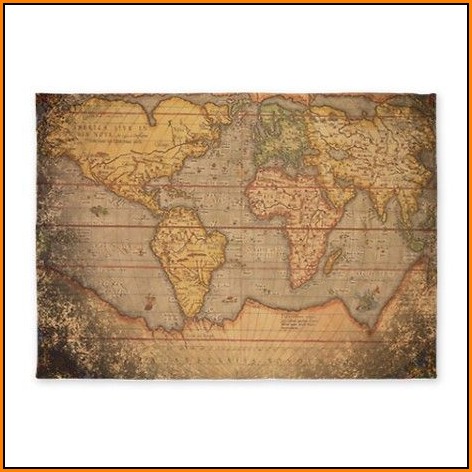 Old World Map Area Rug