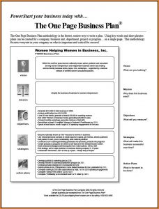 One Page Business Plan Template Pdf