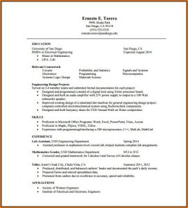 One Page Resume Template Word Free