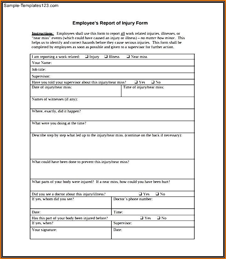 Osha Incident Report Form