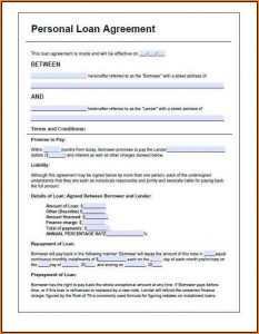 Parent Child Loan Agreement Template
