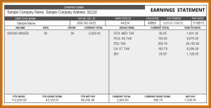 Pay Stub Template Word Document