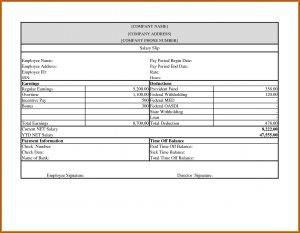 Pay Stub Template Word Document Free
