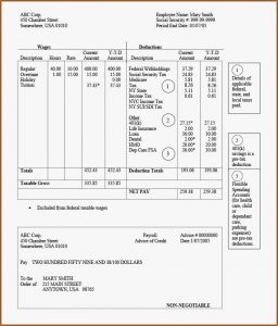 Paycheck Sample Template