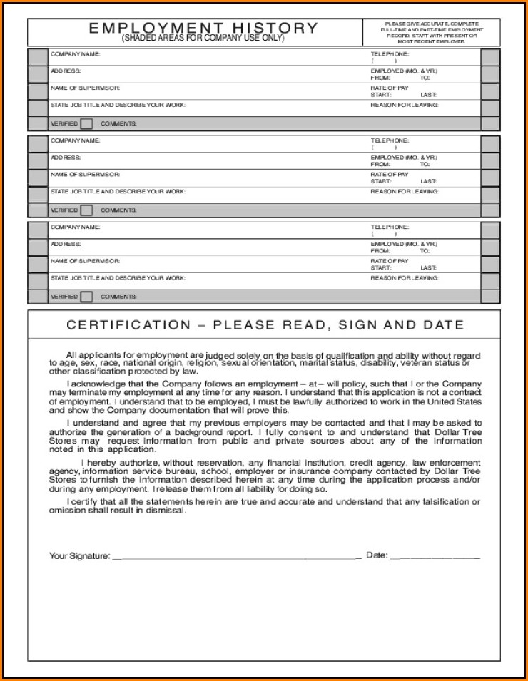 Payless Shoes Job Application Print Out