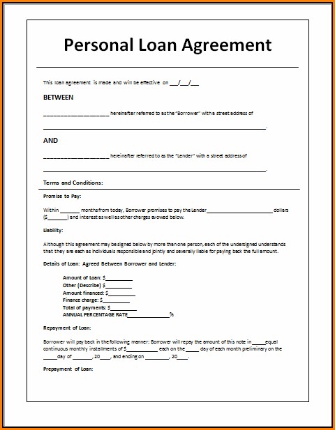 Personal Loan Agreement Templates
