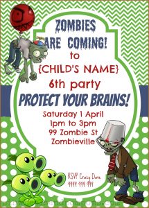 Plants Vs Zombies Free Invitation Template