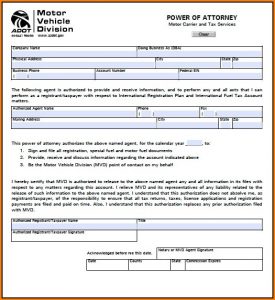 Power Of Attorney Form Az