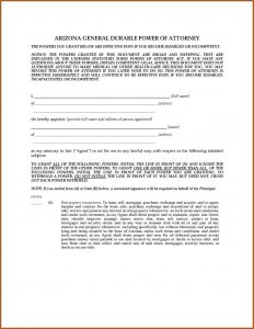 Power Of Attorney Form Az Mvd