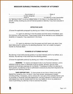 Power Of Attorney Form Missouri Free