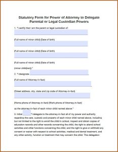 Power Of Attorney Form Oklahoma Child