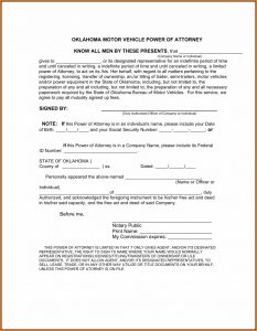 Power Of Attorney Form Oklahoma Pdf