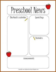 Pre K Newsletter Template Free