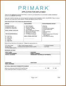 Primark Jobs Application Form Online