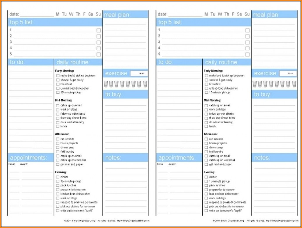 Printable Adhd Daily Planner Template