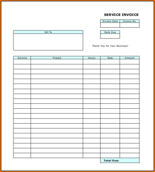 Printable Blank Invoice Template Pdf