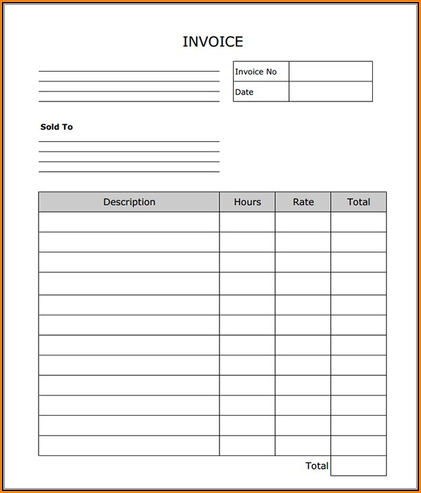 Printable Blank Invoice Template - Template 2 : Resume Examples #l6YNwDMV3z