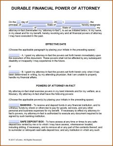 Printable Durable Power Of Attorney Form