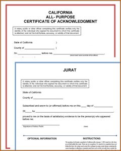 Printable Notary Forms California