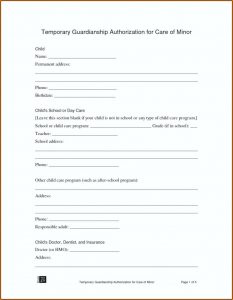Printable Temporary Guardianship Forms
