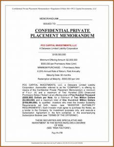 Private Placement Memorandum Template Free Download