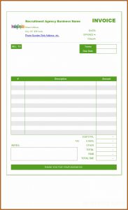 Recruitment Invoice Template