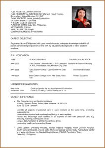 Registered Nurse Resume Template Canada