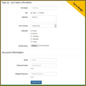 Registration Form Template Free Download Bootstrap
