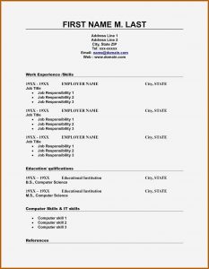 Resume Blank Template Pdf