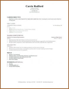 Resume Builder For Highschool Students With No Work Experience