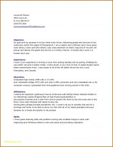 Resume For Driving Job