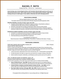 Resume For Registered Nurse With 1 Year Experience