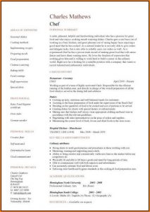 Resume Sample For Chef