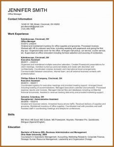 Resume Template For Executive Assistant