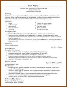 Resume Template For Sales Assistant