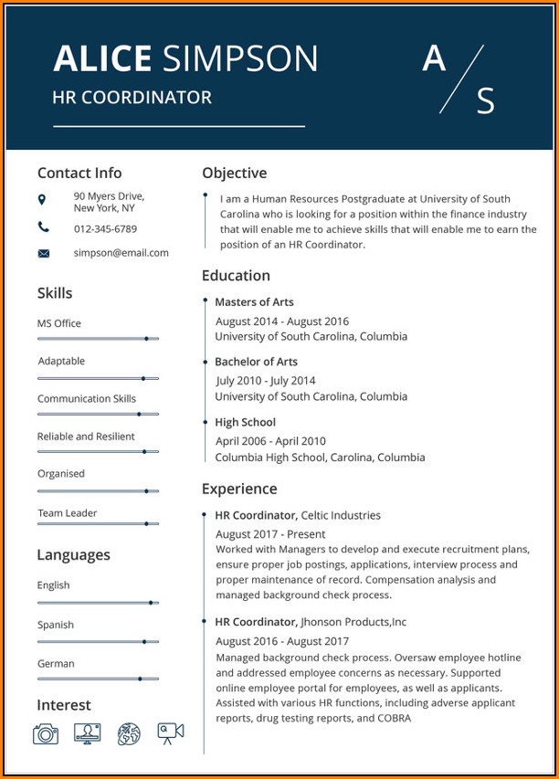 Resume Template Word Free Download