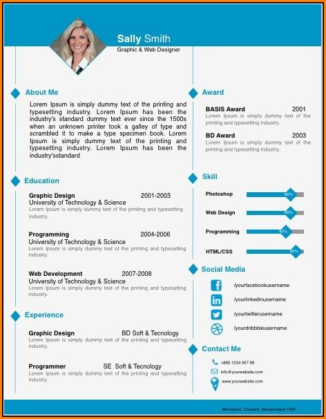 Resume Templates For Pages Free