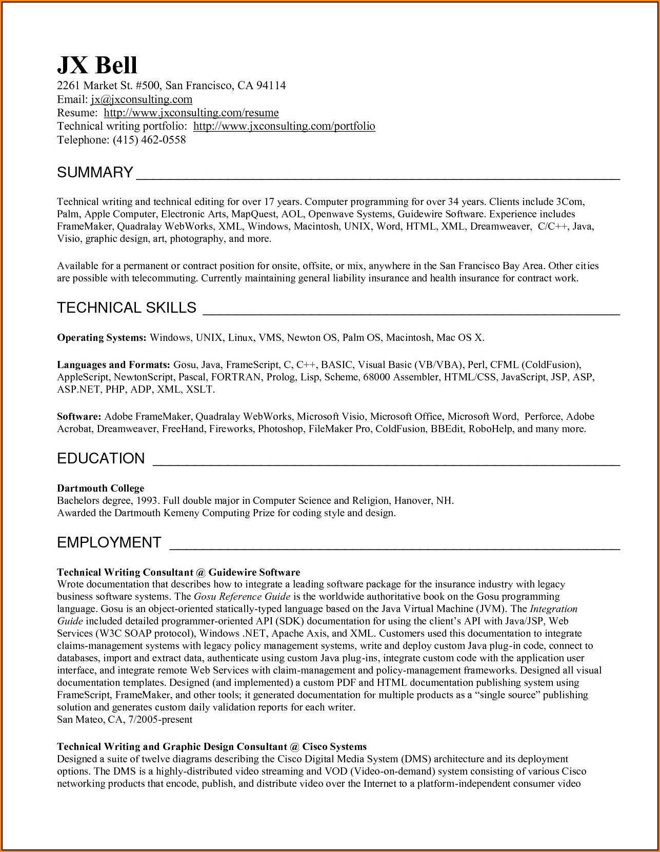 Resume Writer Bay Area