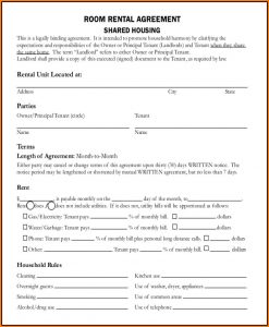 Room Rental Agreement Template Free