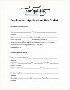 Salon Job Application