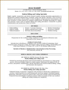 Sample Resume For Medical Billing And Coding