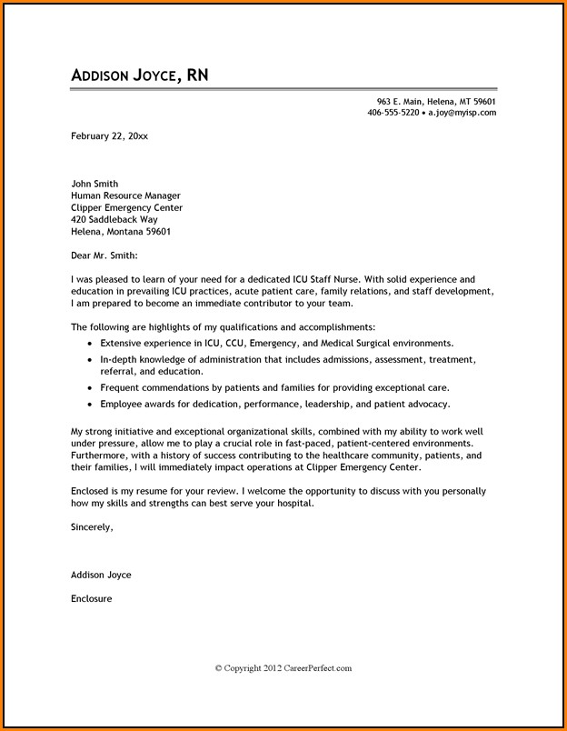Samples Of Resume Cover Letters